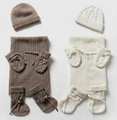 萌宝演驿高级感 天然紫绒白绒帽子袜套围巾手套四件套婴儿送礼备