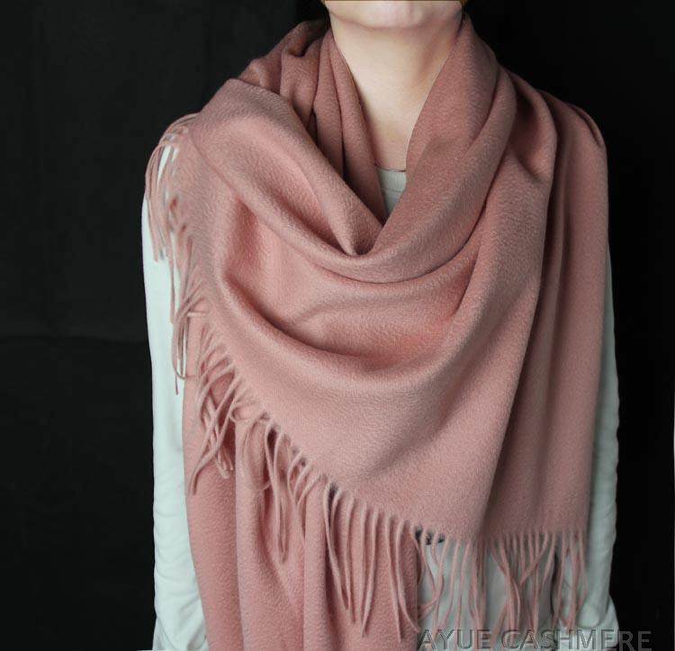 绝美橡皮粉 经典cashmere山羊绒围巾披肩/水波纹/加厚秋冬女
