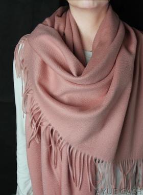 绝美橡皮粉 经典CASHMERE山羊绒围巾披肩/水波纹/加厚秋冬女