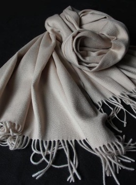 少量现货 柔光杏 CASHMERE山羊绒围巾披肩水波纹加厚秋冬