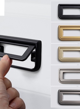 抽屉平板隐形拉手金色黑色灰色银色免开槽暗扣手锌合金96孔距暗扣