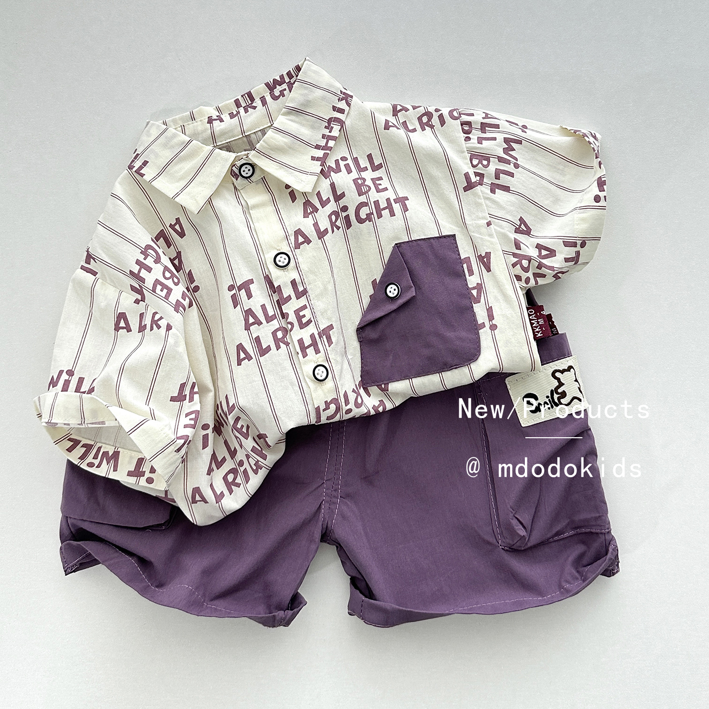 男童夏季帅气衬衫套装夏季新款婴幼童宝宝短袖短裤两件套休闲童装