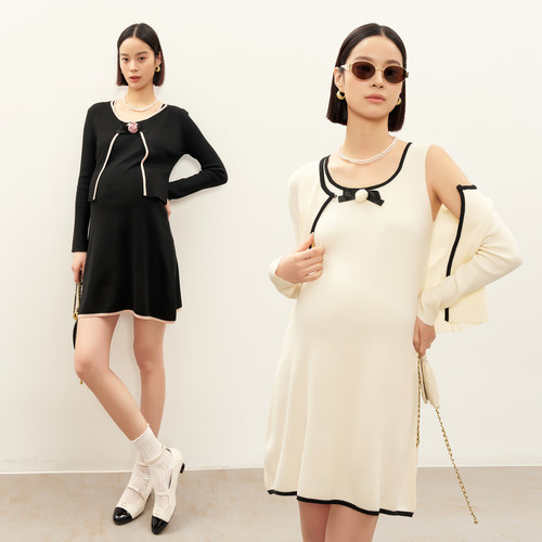 BELLYWEAR法式撞蝴蝶结针织套装