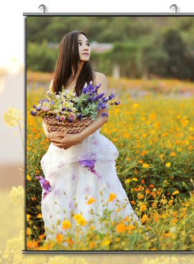 生日海报设计定制作 宝宝周岁婚纱照艺术照片油画布挂轴喷绘