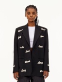 WORDS黑色牙刷绣标西装 LAST 40CREW ANY