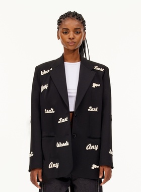【40CREW】 ANY LAST WORDS黑色牙刷绣标西装