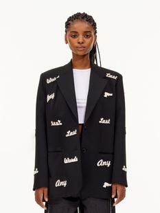 LAST ANY WORDS黑色牙刷绣标西装 40CREW