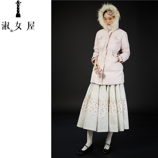 淑女屋官方旗舰店羽绒服公主绣花公主。羽绒服新品白鸭绒