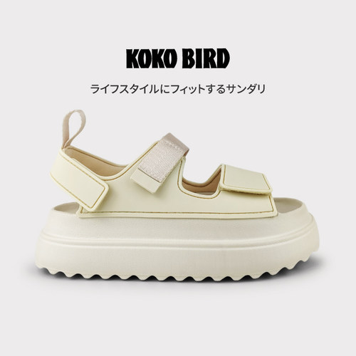 日本KOKOBIRD厚底增高魔术贴凉鞋