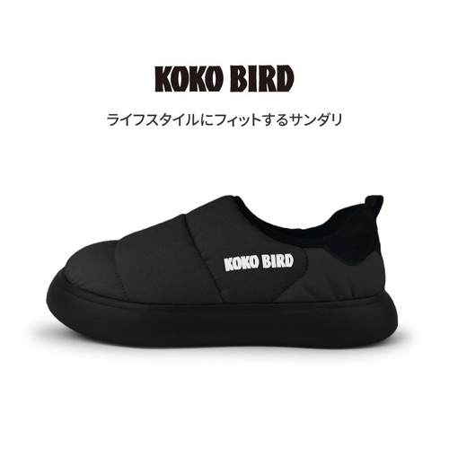 日本KOKOBIRD棉拖鞋女外穿防滑加绒居家面包鞋包跟厚底棉鞋男冬