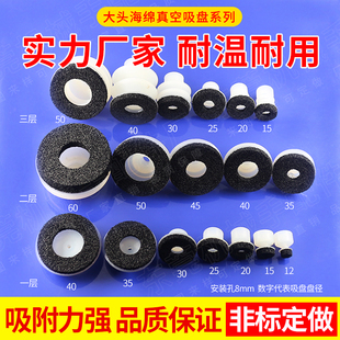 天行机械手配件真空无痕海绵吸盘真空吸嘴粗糙面dg海绵工业大头