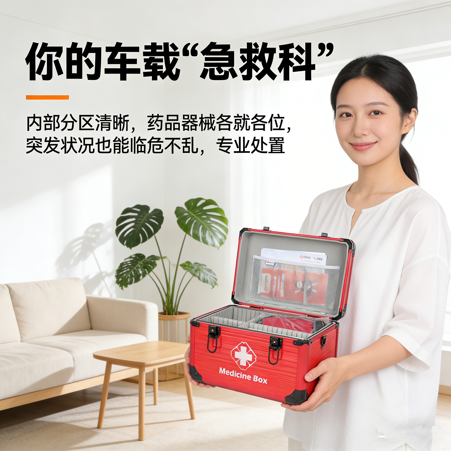 雷霆医疗带药品管理APP的智能感应医药箱加厚铝合金急救箱中号款