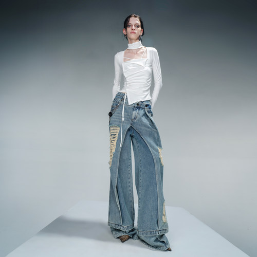 NN-NORTH NODE “外置山野”褶皱抽绳长袖打底上衣