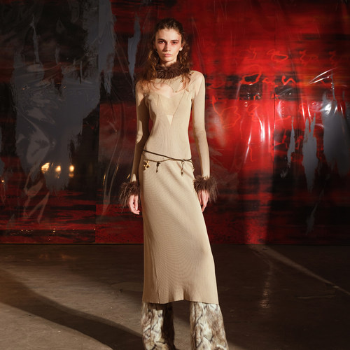 NN-NORTH NODE“心界洞悉”透视针织毛领连衣裙