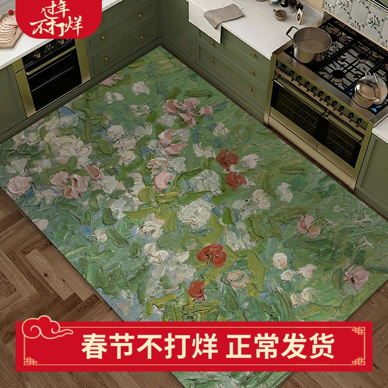 厨房专用硅藻泥地垫吸水防滑脚垫长条形隔凉床边毯入户门地垫门垫