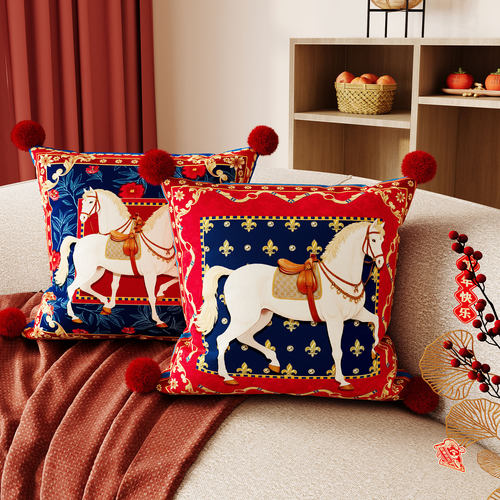 欧式复古马年沙发靠靠垫腰枕