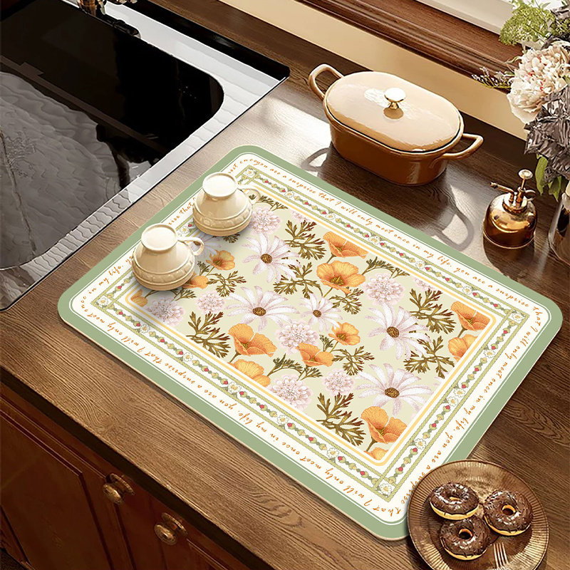 厨房沥水垫防水防油硅藻泥吸水垫咖啡机垫桌面防烫隔热桌垫餐垫