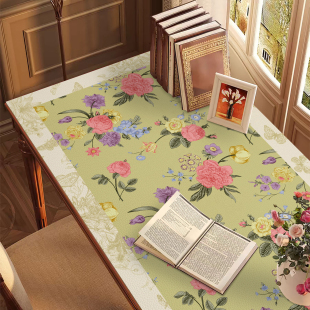 家用书桌办公桌垫可擦免洗法式 田园风皮革桌布防水防油茶几桌面垫