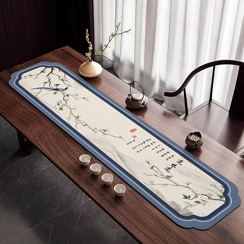 硅藻泥吸水茶垫新中式画烟雨餐桌桌旗长方形边柜防尘垫电视柜桌垫,居家布艺,茶席,淘宝优惠券,粉丝福利购,淘宝优惠卷