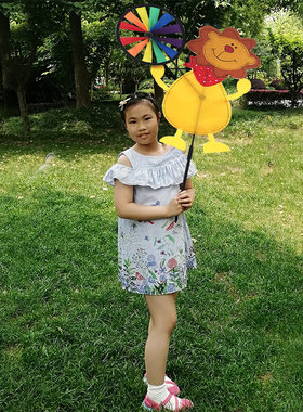 动物风车卡通风车幼儿园塑料儿童大号风车宝宝玩具夜市摆摊批发