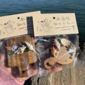 天然贝壳海螺磁吸冰箱贴木制开瓶器海边创意DIY礼品工艺品摆件