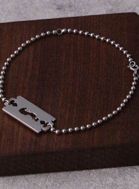 925纯银日韩刀片造型手链