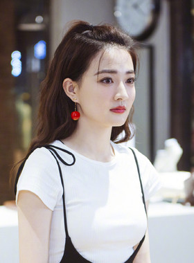 wengen徐璐同款樱桃耳环酒味车厘子复古气质女设计感耳坠耳夹简约