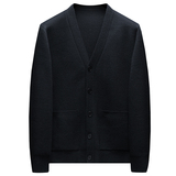 重磅加厚.老钱风V领系扣真口袋毛衣开衫外套56281P135挂拍卡其，男装针织衫/毛衣，钱塘6022