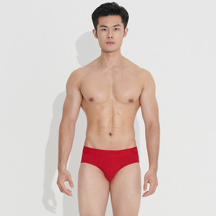 Asianbum本命年鸿运红色莫代尔透气U凸性感三角平角裤 拍3条99