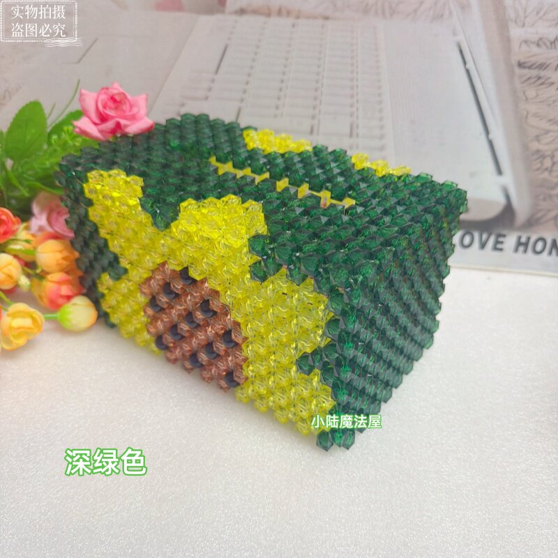 手工串珠仿水晶雏菊纸巾盒送礼