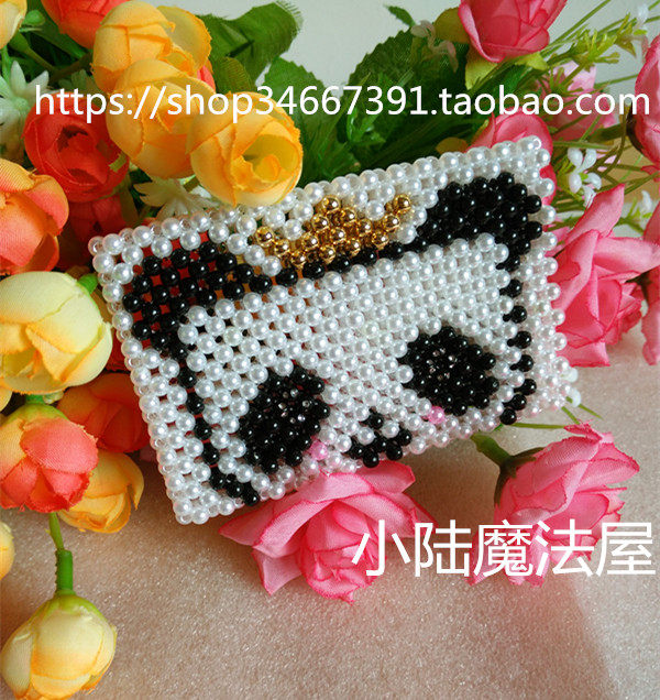 包邮纯手工串珠银行交通卡套成品皇冠熊猫同学朋友送礼胸卡证件卡