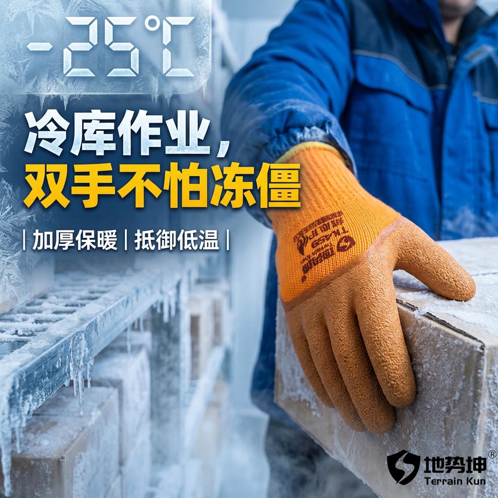 冷库专用防寒手套防水加厚防冻保暖加厚毛绒防滑工作耐磨干活耐用