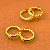 欧美凯旋门简约风黑白珐琅滴釉耳环时尚 高级感个性 轻奢小众女耳圈