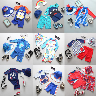 韩国外贸儿童泳衣儿童防晒宝宝小朋友婴儿冲浪服小孩游泳衣套装 潮