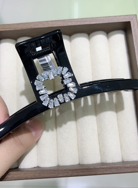 气质轻奢超闪圆形水钻珍珠抓夹发夹高级感后脑勺盘发夹发卡女发饰
