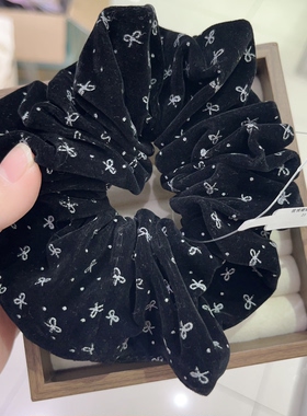 韩版复古丝绒蝴蝶结大肠发圈女高级感头绳扎马尾头花发饰新款