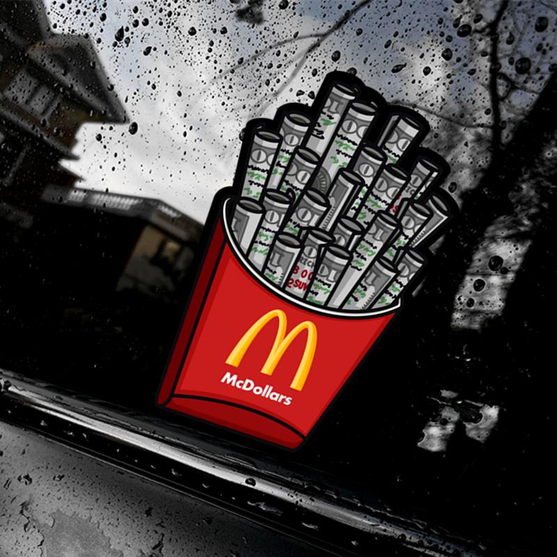 潮牌个性改装薯条车身划痕贴纸