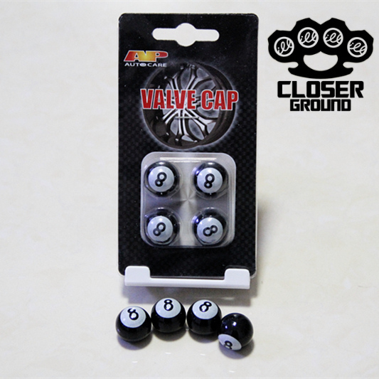 个性改装汽车黑8眼球气门嘴帽