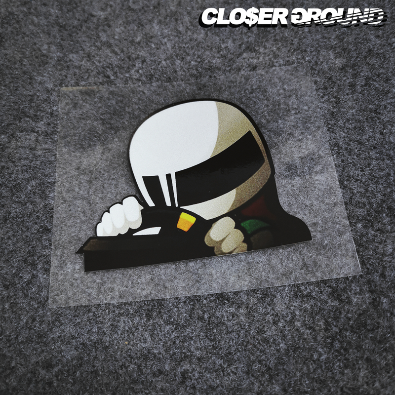 JDM赛车手贴纸改装装饰汽车贴纸创意车窗 机车电动车反光叶子板贴