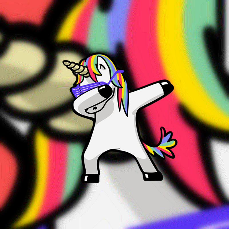 搞笑卡通独角兽 嘻哈手势趣味反光汽车贴纸 创意摩托电动车窗贴