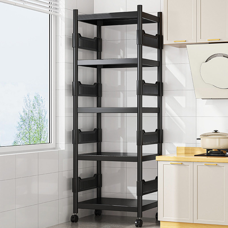 厨房置物架落地多层家用多功能储物架简易货架锅具微波炉收纳架子