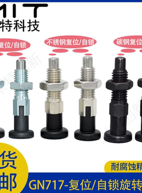 GN717碳钢分度销固定位锁紧销冈特弹簧柱塞止动销直径6/8旋钮柱塞