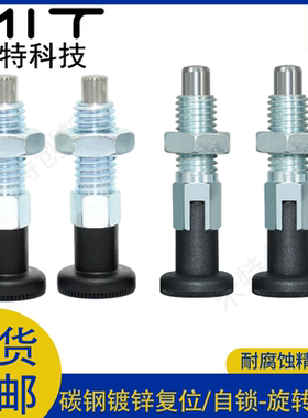 GN717旋钮柱塞粗牙分度销MT302F/MT302Z碳钢镀锌弹簧分割固定位销