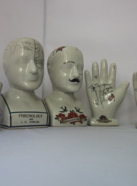 原单冰裂纹人头相学陶瓷软装摆件