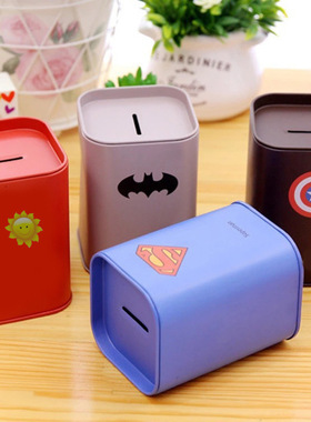 儿童存钱罐创意马口铁质可爱卡通储钱罐储蓄罐零钱收纳硬币筒礼品