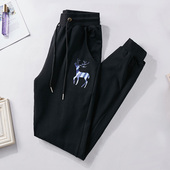 加绒春秋宽松松紧显瘦百搭哈伦长裤 女卫裤 子 胖mm运动裤 加肥加大码