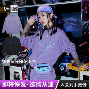 NewEra纽亦华男女款炫彩反光印花毛圈里休闲潮流套头卫衣13095684