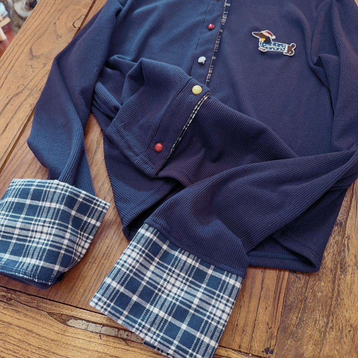 学院风小狗针织披肩开衫外套