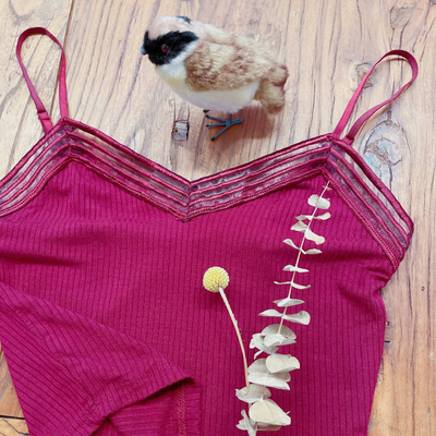 n3稀货 肩带可调节 个性酒红色 弹力 运动健身瑜伽 打底吊带背心