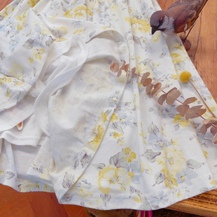 rom2高品质 有内衬 复古温柔印花 Lolita甜美风 森女大裙摆连衣裙